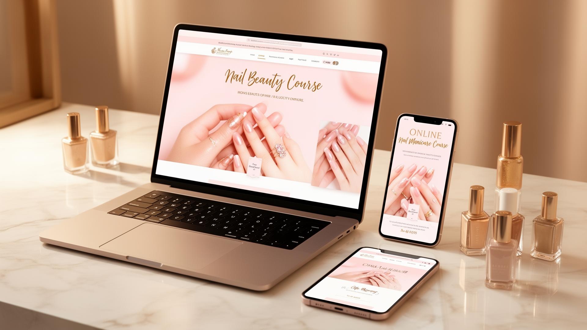 Curso aberto em laptop, tablet e celular